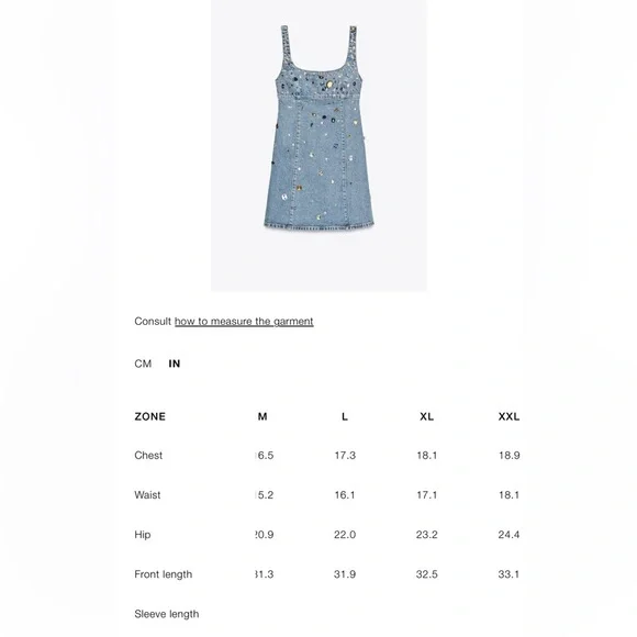 Zara TRF Jewel Denim Dress - Picture 6 of 6